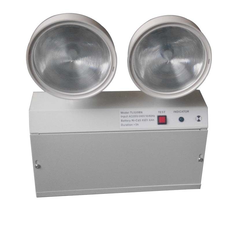 2W Twin Spot LED اورژانسی Light Steel Casing Ni-Cd باتری 3 ساعت مدت زمان TL020BN