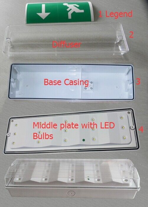 چراغ اورژانسی ضد آب قابل شارژ 3W LED موقعیت مرطوب در فضای باز ABS Casing IP65 L102M