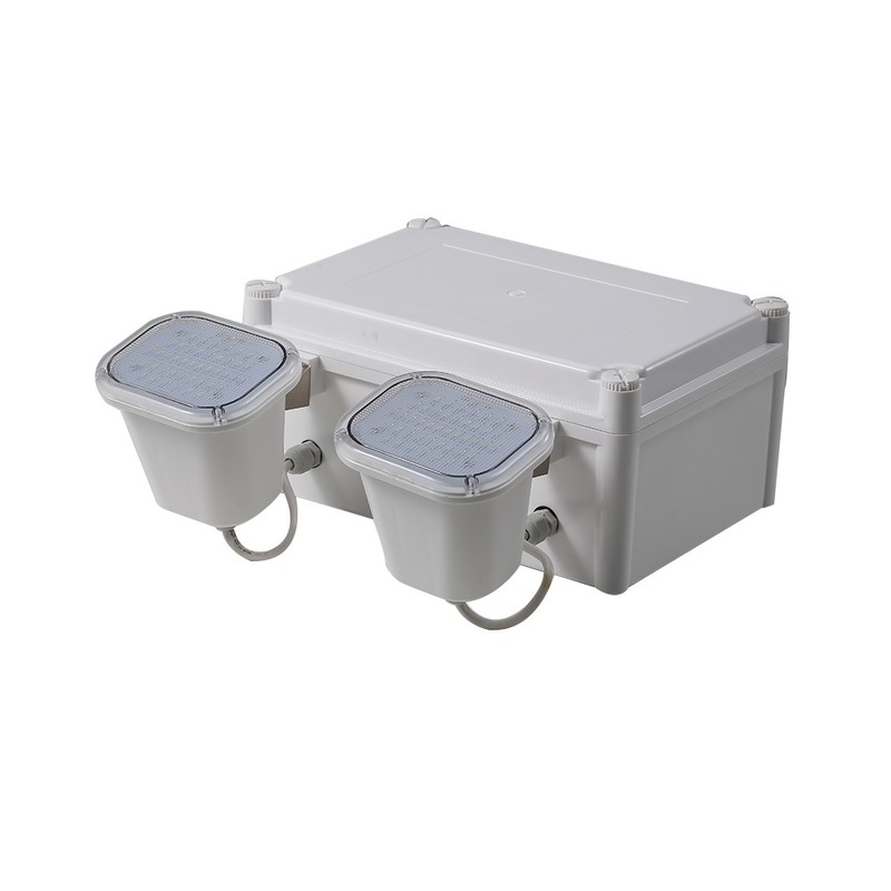 چراغ اضطراری دو نقطه LED 2x6W High Lumen 3 سال گارانتی 50000 ساعت طول عمر