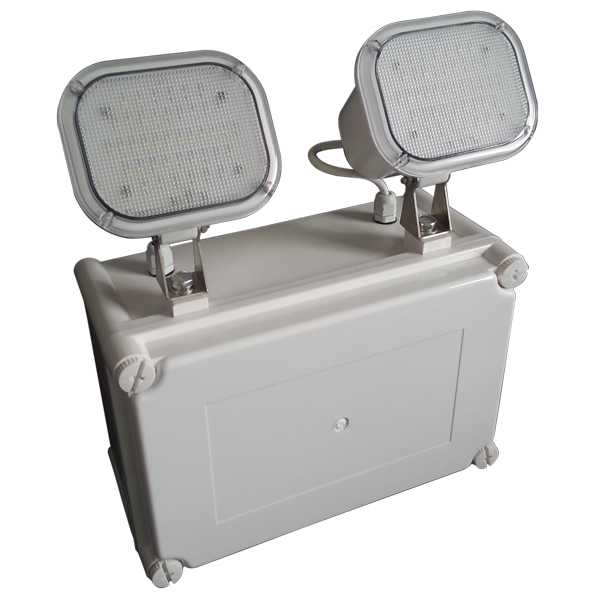 220V Input High Lumen Battery Operated Twin Spot LED Emergency Light with IP65 Waterproof