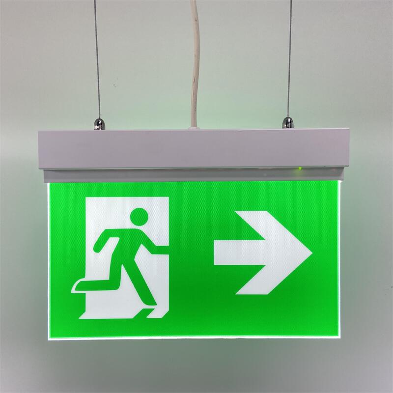 علامت خروج اضطراری LED قابل شارژ دو طرفه با پشتیبان 3 ساعت، باتری لیتیوم یون و ساخت پلاستیکی