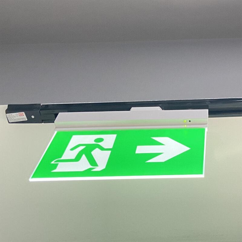 علامت خروج اضطراری LED قابل شارژ دو طرفه با پشتیبان 3 ساعت، باتری لیتیوم یون و ساخت پلاستیکی