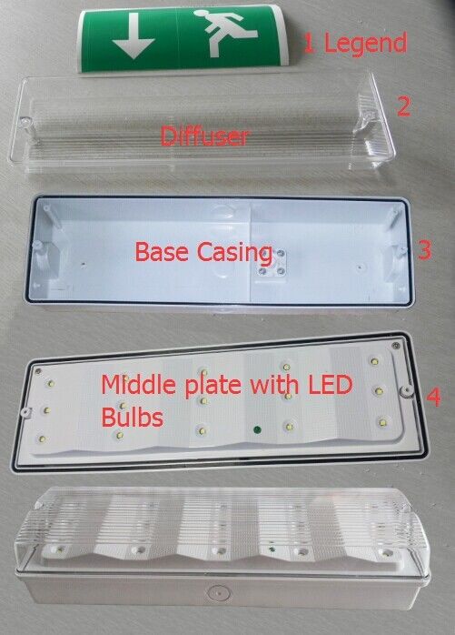 نور اضطراری ضد آب LED سفارشی شده محل مرطوب در خارج با باتری برق پشتیبان IP65 EL015EM